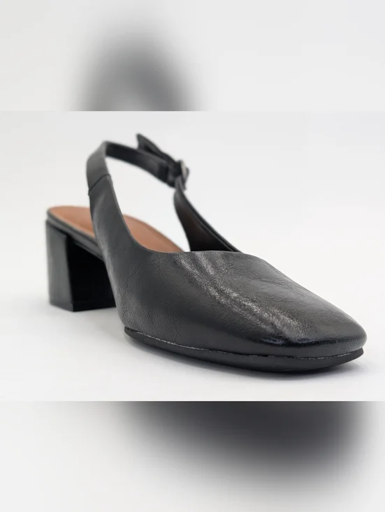 Baretraps "Ester" Women's Size 8M Black Faux Leather Slingback Block Heel - Picture 5 of 17